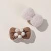 Ambiente de otoño e invierno té con leche conejo oso lazo aretes DIY tocado accesorios para el cabello femeninos material de horquilla venta al por mayor