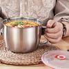 Tazón de fideos instantáneos espesado de acero inoxidable de 1,3 l con tapa, tazón de fideos para sopa, lonchera para estudiantes, tazón de arroz, taza de fideos instantáneos de comida rápida