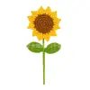 Girassóis Crochê Artesanais Acabados, Buquês Realistas de Girassol Tricotados, Flores de Lã DIY Atacado, Flores de Crochê