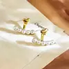 Pendientes de Perla en Forma de Corazón de Aguja Plateada de Dos Usos Estilo Coreano Pendientes de Temperamento Suave y Único Pendientes de Moda de Gama Alta