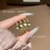 Venta al por mayor del fabricante Xiaohongshu Anillo de Bombilla Pequeña de Espuma de Agua Natural Jade con Incrustación de Plata S925, Diseño Fresco y Sencillo