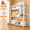 Prateleiras de casa estantes multicamadas de piso estante de armazenamento de armazém varanda despensa supermercado comercial estante de armazenamento de aço