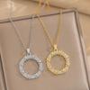 Collar para Mujer Estilo Japonés y Coreano Celebridad de Internet Corea del Sur Nueva Moda Nicho Zircón Donut Estilo Ins Elegante Collar de Acero de Titanio