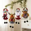 Cross-border novas decorações de Natal de Natal pendurado contas de linho árvore de Natal boneca de neve idosa pingente atacado
