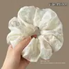 Conjunto de Scrunchies de Renda 2026: Acessórios de Cabelo de Luxo com Tecido Floral Delicado e Design Franzido para Mulheres