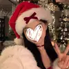 Véspera de Natal Preto Pelúcia Chapéu de Natal Feminino Grande Cabeça Wai Chapéu Quente Cyber Celebrous Headwear Cos Dress Up Props