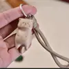 Sr. Bean gato da sorte esculpido gato fofo chaveiro pingente chaveiro de bolsa borla chaveiro colecionável fofo desenho animado