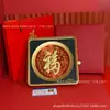 Ornamento de Prato Quadrado Redondo com Caractere da Fortuna, Presente de Bênção Estilo Chinês, Artesanato para Negócios e Empresas, Presente para Atrair Riqueza, Decoração de Casa, Item para Presente