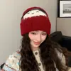 Gorro tejido estilo coreano con cabeza de perro, lindo gorro de lana, nuevo gorro tejido grueso de otoño/invierno, gorro a prueba de viento, gorro cálido para clima frío