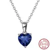Bestseller transfronterizo Collar Whalexi de plata de ley S925, collar de corazón de circonita con piedra de nacimiento del zodíaco de doce colores