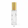 Botella de perfume de 10 ml con atomizador, botella recargable, dispensador de botella vacía portátil de vidrio de alta gama para viajes, botella de muestra de perfume con patrón de agua