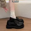 Mocasines de cuero genuino con suela gruesa 2026 modelo nuevo, zapatos versátiles de suela blanda, cómodos, que no cansan los pies, zapatos de vestir sencillos para mujer, zapatos pequeños de cuero