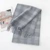 Bufanda 100% Lana de Oveja Bufanda Caliente de Invierno de Gama Alta Engrosada Versátil Bufanda de Cuadros para Hombres y Mujeres Venta al por Mayor