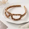 Elegante diadema con estampado de leopardo para mujer, moderna y con estilo, diadema de alta presión en la coronilla, accesorio versátil para el cabello para salir