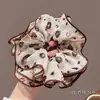 Scrunchie Jumbo de Satén Retro para Niñas, Lazo para el Cabello de Leopardo de Moda Resistente, Accesorio para el Cabello con Banda Elástica de Alta Elasticidad, Lazo para el Cabello con Sensación de Alta Gama