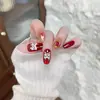 2026 Nuevo Estilo Atrae Fortuna Danza del León Amaryllis de Primavera Uñas Portátiles Arte de Uñas Flor de Ciruelo Hielo Transparente Ojo de Gato Pegatinas para Uñas