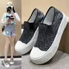 Zapatos de Lona Nuevos para Mujer Primavera y Verano 2026, Zapatos sin Cordones de Suela Gruesa, Zapatos Blancos de Suela Plana, Zapatos Bajos Estilo Campus para Estudiantes
