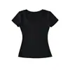 Camiseta de Manga Corta con Cuello en U Estilo Puro Deseo para Mujer, Nuevo Top Corto de Verano Sexy Ajustado con Hombros Normales, Camiseta Base