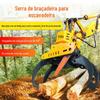Escavadeira segurando grampo serra corte de árvore máquina de corte de madeira automática hidráulica rotativa Grab Cutting Grab Cutting integrado Escavador Árvore Grab Machine