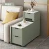 2026 nuevo modelo gabinete lateral de sofá con panel de roca de madera maciza, mesa auxiliar de partición de sala de estar de alta gama, mesa de centro pequeña de lujo ligero de alta gama