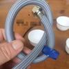Manguera de entrada de agua fría y caliente con cabezal de cobre engrosado y tejido de metal de acero inoxidable, tubería de conexión para calentador de agua de inodoro