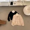 10% pelo de conejo, 5% lana, ¡Producto imis* de Thirteen Lines! Estilo coreano Otoño 2026, top relajado, holgado, casual, adelgazante
