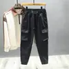 Otoño e Invierno nueva marca de moda Estilo japonés retro pantalones casuales para hombre deportivos con cordón atados en el tobillo pantalones harén casuales