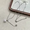 Cadena de Acero de Titanio Perla Tirador Moda Cadena Larga de Suéter Estilo Barroco Nicho Blogger Personalidad para Mujer