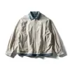 Chaqueta de mezclilla patchwork de dos piezas falsas en bloques de color retro americano Rumeng para hombre, otoño, corte holgado, diseño moderno, chaqueta de trabajo