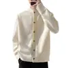 Nuevo cárdigan de moda casual estilo lujo ligero old money, suéter abotonado de manga larga para hombre, tejido de punto de manga larga para hombre, cárdigan para hombre