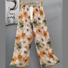 Pantalones de Pijama de Algodón Finos de Verano para Mujer con Estampado de Dibujos Animados, Pantalones de Pierna Ancha para Mujeres Embarazadas, Tallas Grandes, Adecuados para Usar Afuera, Pantalones Largos de Algodón, Exportación