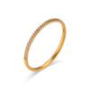 Moda Ins Europea y Americana Anillo Versátil de Lujo Accesible Simple Joyería Acero Inoxidable Chapado en Oro de 18K Anillo de Circonitas Micropavé Ultrafino