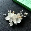 Horquilla de Flor de Perla Hecha a Mano Estilo Coreano para Novia Estudio Fotográfico y Maquillaje Accesorios de Boda para Novia Diadema Venta Directa de Fábrica