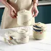 Olla de Cerámica Impermeable para Estofado con Tapa, Tapa Doble para Estofado de Pájaro, Huevo al Vapor, Olla de Estofado con Doble Asa, Taza de Sopa Mediana y Grande para el Hogar, Restaurante Hotel