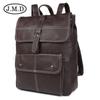 Jiameda - Mochila informal de cuero genuino para hombre, gran capacidad, 15,6 pulgadas, para ordenador, mochila escolar para estudiantes