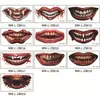 Halloween boca tatuagem adesivos novo comércio exterior em estoque cross-border adesivos de feridas festa horror decoração facial labial