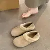 2026 Novos Sapatos de Pelúcia Birkenstock da Moda para Mulheres Sem Costas Duas Formas Slip-on Versátil Sapatos de Algodão Retro Quentes Sapatos Baixos