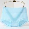 Cintura alta Algodão Renda Roupa Interior Feminina Todo Algodão Tamanho Grande Triângulo Sem Costura Tuck Underwear Mulheres Absorvente de Suor Respirável 622