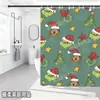 Bestseller transfronterizo de Amazon: Cortina de ducha verde del Grinch, cortina de ducha impermeable de pongee con estampado digital de dibujos animados