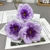 Nueva Fila de Flores Adornada con 3 Cabezas de Rosa Feliz Crisantemo Rico para Auditorio de Bodas Área de Bienvenida Guía de Camino Florero Ornamental Colocación de Flores