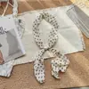 Bufanda de Seda con Perlas Estilo Coreano para Fotografía, Diseño de Nicho para el Día a Día, Bufanda Delgada Dulce y Fresca, Cinta de Lunares para Primavera y Verano, 18 Colores