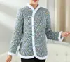 Invierno Más Algodón Ropa de Algodón para Mujer Botón de Rana Celebridad de Internet Ropa de Algodón Chaqueta Estilo Chino Holgada Manga Larga Top Flor Grande Chaqueta de Algodón