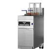 Freidora Eléctrica Vertical Comercial con Elevador Automático para Pollo Frito y Brochetas, Freidora Eléctrica de Doble Tanque de Un Solo Cilindro de Gran Capacidad