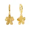 Pendientes Ouyini de plata de ley 925 con delicado diseño floral, cierres de oreja de doble capa, estilo versátil de lujo ligero, espesamente chapados en oro real de 18K