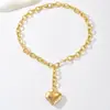 Collar Colgante Simple de Amor Transfronterizo Europeo y Americano Estilo Frío Retro Cadena para Clavícula en Forma de Corazón Fabricante Venta al por Mayor