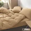 Clase A Algodón Tejido Algodón Puro Sábana de Una Pieza 100% Algodón Dormitorio Individual Sábana Color Sólido Cama Doble Funda de Almohada Juego de Tres Piezas
