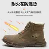 Zapatos de soldadura cálidos con forro polar, anti-quemaduras, resistentes a altas temperaturas, a prueba de salpicaduras, zapatos de seguridad para hombre, anti-impacto, anti-perforación, puntera de acero, para soldadura de invierno