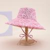 Chapéu de Pescador Estampado de Aba Larga Curva Novo Transfronteiriço Moda Feminina Combina com Tudo Primavera e Verão Dobrável Chapéu Quebra-sol