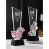 Novo troféu de cristal personalizado com cores deslumbrantes e criativas para premiações a funcionários e equipes de destaque, medalhas de reunião anual e prêmios comemorativos personalizados
