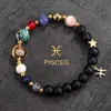 Pulsera de ocho planetas doce constelaciones Pulsera explosiva transfronteriza de Amazon Pulsera de piedra natural del universo Venta al por mayor de fábrica
